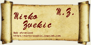 Mirko Zvekić vizit kartica